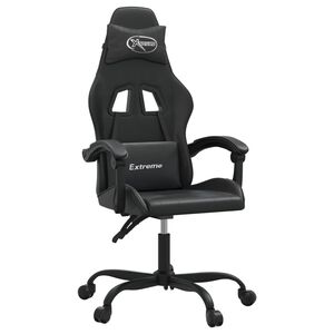 vidaXL Obrotowy fotel gamingowy, czarno, sztuczna sk&oacute;ra