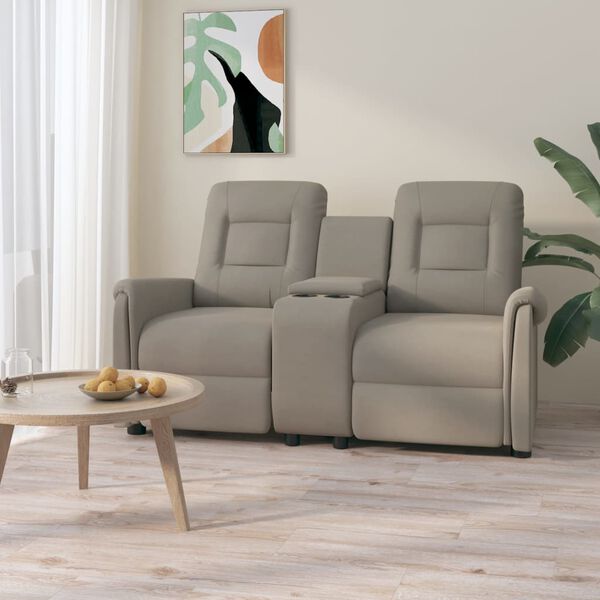 vidaXL Rozkładany fotel masujący z uchwytem, 2-os., jasnoszary