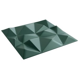 vidaXL Panele ścienne 12 pcs Zielony diamentowy 50 x 50 cm Pianka XPS