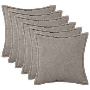 vidaXL Poszewka na poduszkę 6 pcs HOUTEN jasnoszary 30 x 30 cm Boucl&eacute;