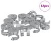 vidaXL Nakładki z zamkiem motylkowym 12 pcs Srebrny 12 x 10 mm Metal