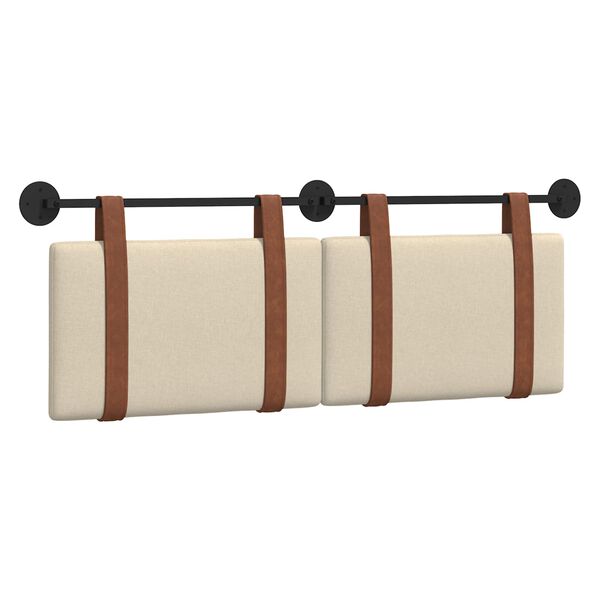 vidaXL Wisząca Głowa Gładki Kremowy 130 x 55 x 5 cm Antyczny PU