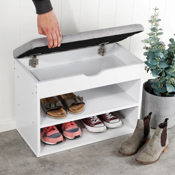HI Szafka na buty z poduszką na ławkę, 60x30x45 cm