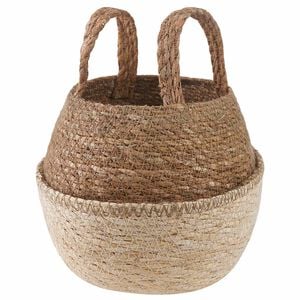 vidaXL Doniczka z uchwytami Biały &Oslash; 22 x 20 cm 100% Trawa morska