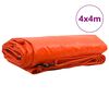 vidaXL Plandeka 650g / m&sup2; Pomarańczowy 4 x 4 m Pł&oacute;tno z powłoką PVC