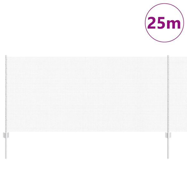 vidaXL Ogrodzenie z słupkiem Srebrny 1 x 25 m Stal