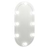 vidaXL Lustro z oświetleniem LED, 80 x 40 cm, szklane, owalne