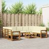 vidaXL Zestaw sof na zewnątrz z poduszką 10 pcs Naturalny i Kremowy