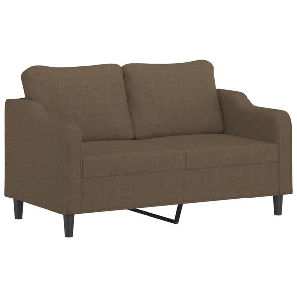 vidaXL Sofa 2-osobowa, brązowa, 140 cm, tapicerowana tkaniną