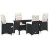 vidaXL Zestaw do jadalni w ogrodzie 5 pcs Czarny polirattan