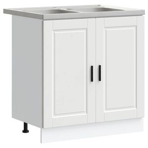 vidaXL Szafka pod zlew Porto 2 pcs Biały Materiał drewnopochodny