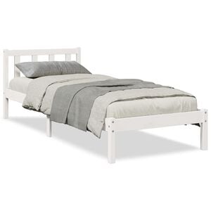 vidaXL Dłuższe ł&oacute;żko bez materaca, białe, 80x210 cm, drewno sosnowe