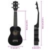 vidaXL Ukulele sopranowe z pokrowcem, dla dzieci, czarne, 21"
