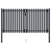vidaXL Brama ogrodzeniowa Double Door Fence Fur Steel 300x175 cm Antracyt