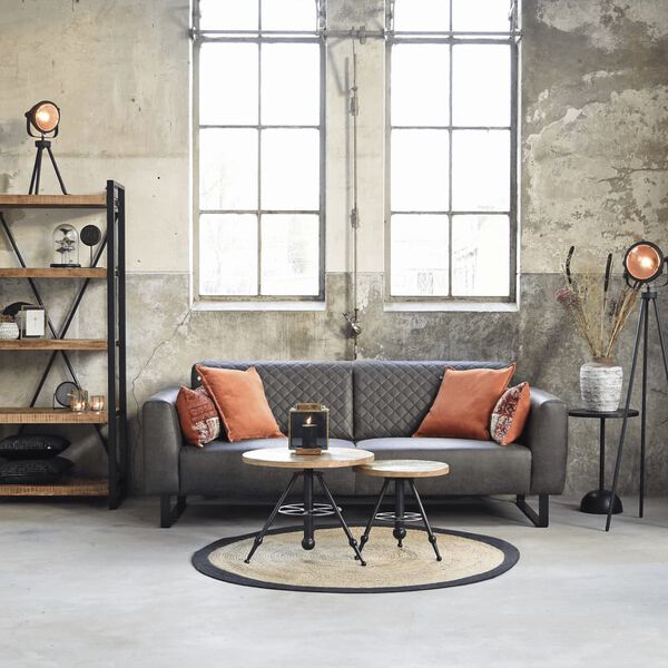 LABEL51 Dywan jutowy, okrągły, 180 cm, czarny