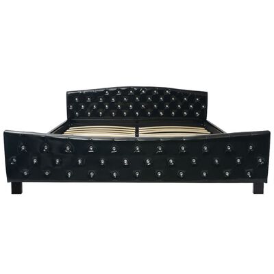 vidaXL Rama łóżka, czarna, sztuczna skóra, 180 x 200 cm