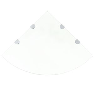 vidaXL Szklana p&oacute;łka narożna z chromowanymi wspornikami, 45x45 cm