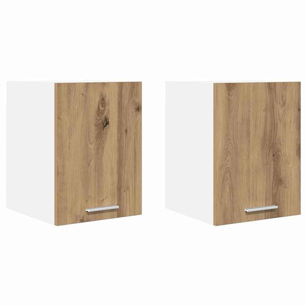 vidaXL Szafka wisząca 2 pcs Dąb rzemieślniczy i biały 30 x 31 x 40 cm