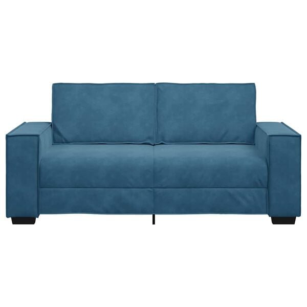 vidaXL Sofa 2-osobowa, niebieski, 180x78x84 cm, tapicerowana aksamitem