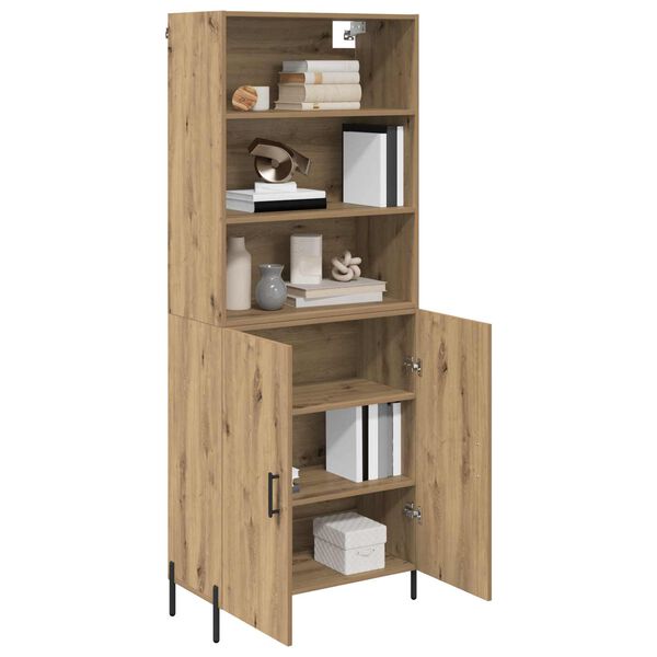vidaXL Highboard Dąb rzemieślniczy 69,5 x 32,5 x 180 cm