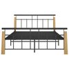 vidaXL Rama łóżka, metal i lite drewno dębowe, 140x200 cm