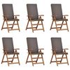 vidaXL Krzesło Ogrodowe 6 pcs Brązowy i szary 57 x 71,5 x 104 cm