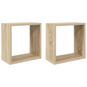 vidaXL P&oacute;łki ścienne kostki, 2 szt., dąb sonoma, 30x15x30 cm