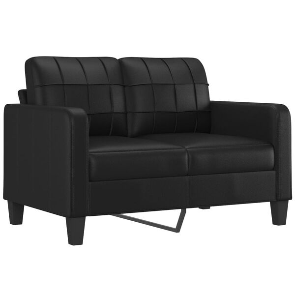 vidaXL 2-osobowa sofa, czarna, 120 cm, sztuczna skóra