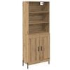 vidaXL Highboard Dąb rzemieślniczy 69,5 x 32,5 x 180 cm