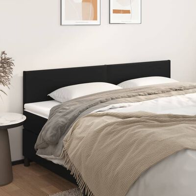 vidaXL Zagłówki do łóżka, 2 szt, czarny, 100x5x78/88cm, sztuczna skóra