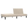 vidaXL 2-osobowa sofa rozkładana, kremowa, obita mikrofibrą