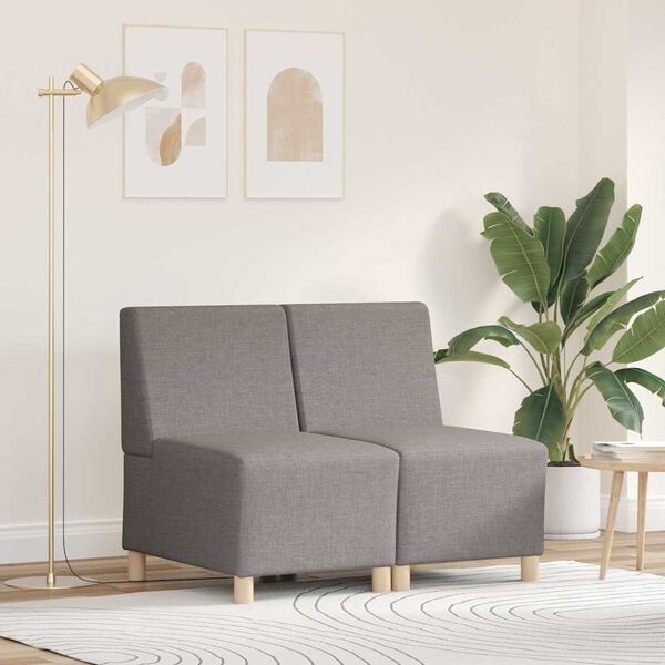 vidaXL Modułowa sofa bez podłokietnik&oacute;w 2 pcs Ciemnoszary
