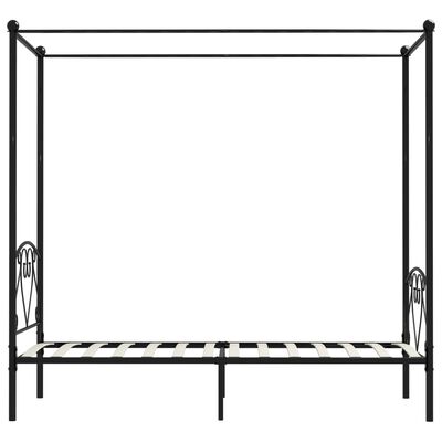 vidaXL Rama łóżka z baldachimem, czarna, metalowa, 90 x 200 cm