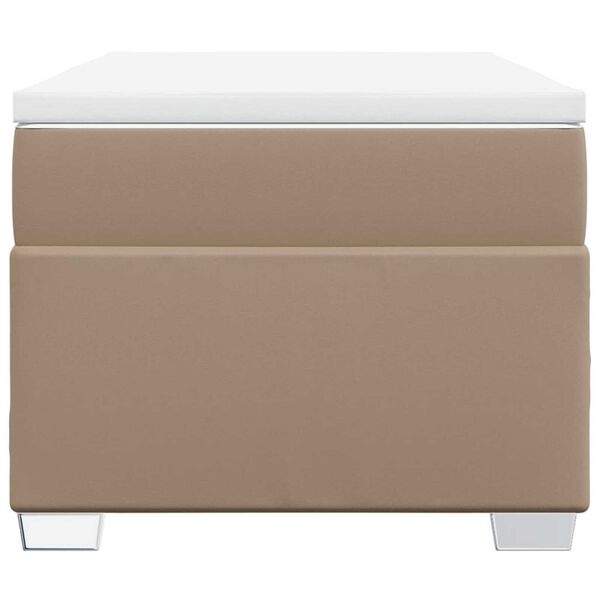 vidaXL Ł&oacute;żko kontynentalne z materacem, cappuccino, ekosk&oacute;ra 90x200 cm