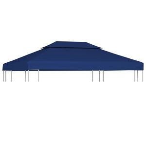 vidaXL Zadaszenie altany, 2-poziomowe, 310 g/m&sup2;, 4 x 3 m, niebieskie