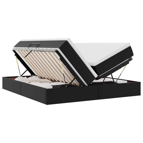 vidaXL Ł&oacute;żko z miejscem na przechowywanie i materacem Czarny