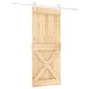 vidaXL Drzwi przesuwne 85 x 210 cm Lite Drewno Sosnowe (Nieobrobione)