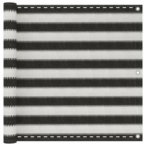 vidaXL Parawan balkonowy z HDPE, 90x500 cm, antracytowo-biały