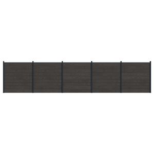 vidaXL Panel ogrodzeniowy 5 pcs WPC i aluminium Czarny