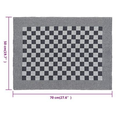 vidaXL Ręczniki kuchenne, 10 szt., czarno-białe, 50x70 cm, bawełna