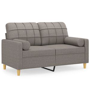 vidaXL 2-osobowa sofa z poduszkami, taupe, 120 cm, tkanina