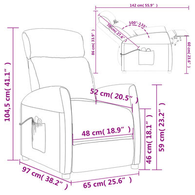 vidaXL Elektryczny fotel masujący, kremowy, sztuczna skóra