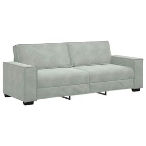 vidaXL Sofa 3-osobowa, jasnoszara, 180 cm, tapicerowana aksamitem