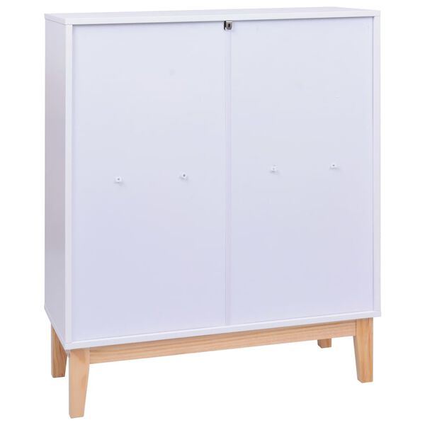 vidaXL Szafka, biała, 80 x 35 x 100 cm, MDF i rattan