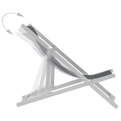 vidaXL Składane krzesła plażowe, 2 szt., aluminium i textilene, szare