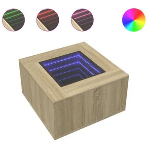 vidaXL Stolik kawowy z LED, dąb sonoma, 60x60x40 cm
