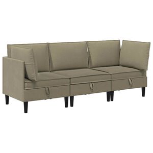 vidaXL Zestaw mebli do salonu 3 szt. Khaki tkanina