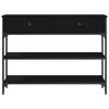 vidaXL Konsola Czarny Dąb 100 x 25 x 75 cm Materiał drewnopochodny
