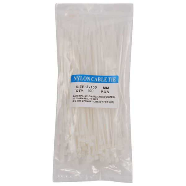 vidaXL Opaski zaciskowe do kabli, 100 szt., 15 cm