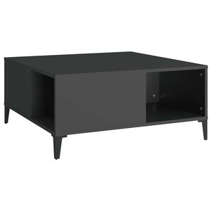 vidaXL Stolik kawowy, czarny, 80x80x36,5 cm, materiał drewnopochodny